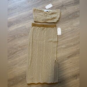 Stylish Knit Midi Skirt and Top